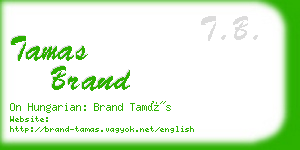 tamas brand business card